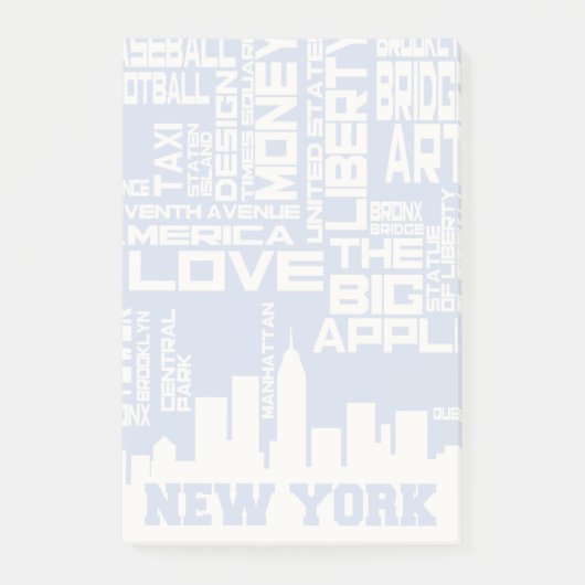 New York City Typografie Poster Post-it® Notes (Voorkant)