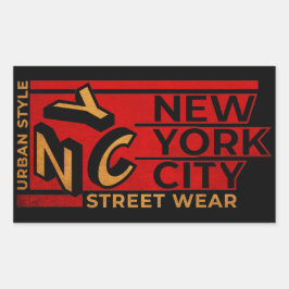 New York City Urban Style Street Draag Rechthoekige Sticker
