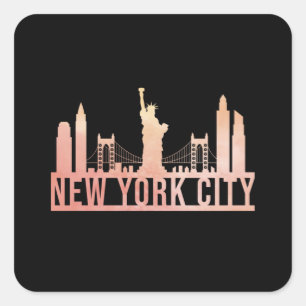 New York City USA Cityscape Funny Gift Vierkante Sticker
