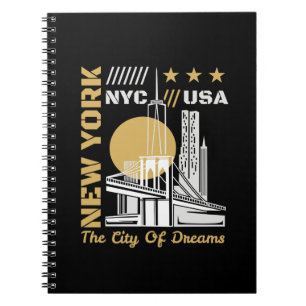 New York City USA Silhouette Reis Grafisch Ontwerp Notitieboek