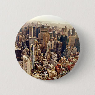 New York City van boven Ronde Button 5,7 Cm