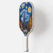 New York City Van Gogh Stijl Kunstontwerp Pickleball Paddle (Links)