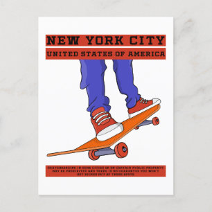 New York City, Verenigde Staten Cool Skateboard Briefkaart
