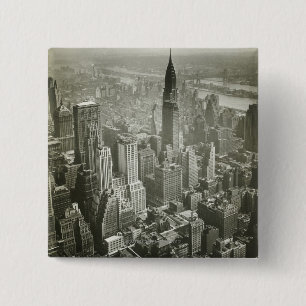 New York City Vierkante Button 5,1 Cm
