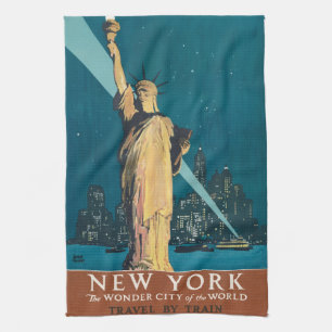 New York City Vintage Reizen Poster Tas Theedoek