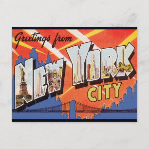 New York City Vintage Travel Briefkaart