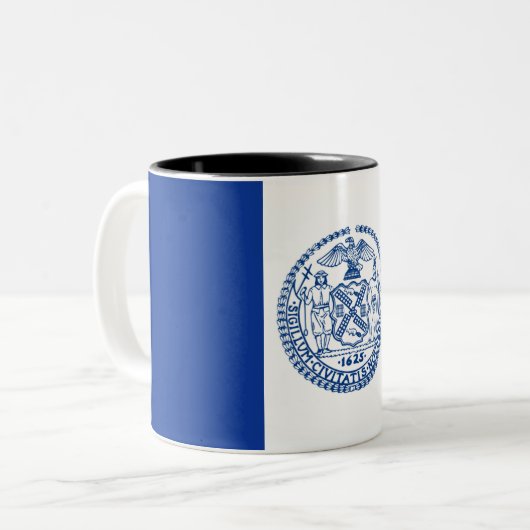New York City vlag Tweekleurige Koffiemok (Voorkant links)