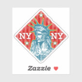 New York City Vrijheidsbeeld Retro NY Reizen Sticker (Vel)