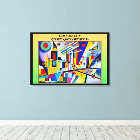 New York City (Wasily Kandinsky Style) Canvas Afdruk (Insitu (Houten vloer))