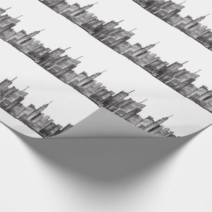 New York City waterverf Manhattan skyline Black Cadeaupapier