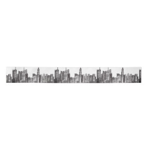 New York City waterverf Manhattan skyline Black Lint