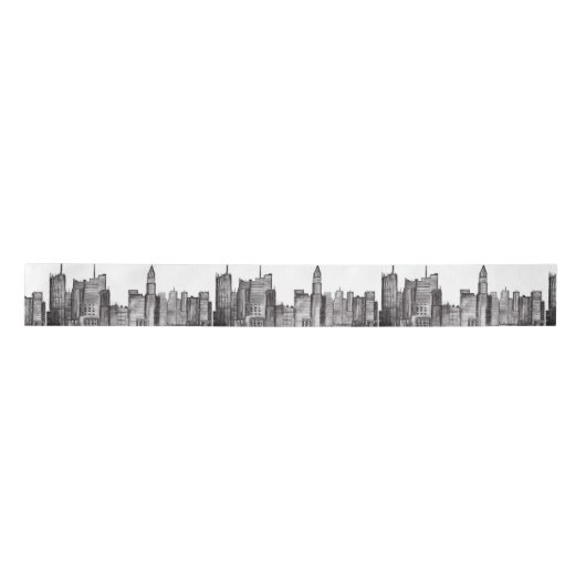 New York City waterverf Manhattan skyline Black Lint (Voorkant)