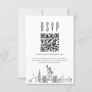 New York City Wedding QR-code RSVP Kaart