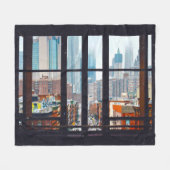 New York City Window Fleece Deken (Voorkant (Horizontaal))