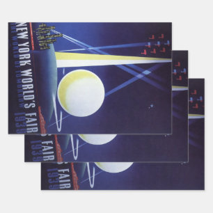 New York City World's Fair in 1939, Vintage Travel Inpakpapier Vel