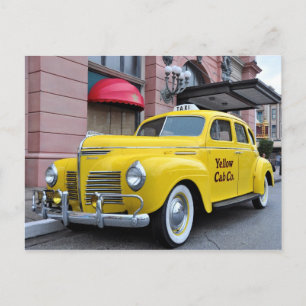 New York City Yellow Vintage Cab Briefkaart