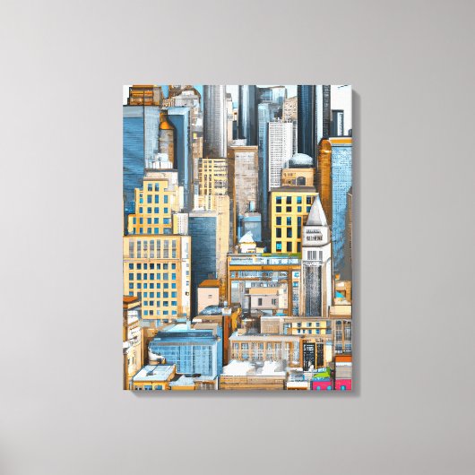 New York Cityscape Illustratie Canvas Afdruk (Voorkant)