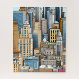 New York Cityscape Illustratie Legpuzzel