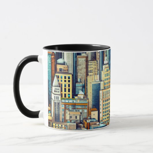 New York Cityscape Illustratie Mok (Links)