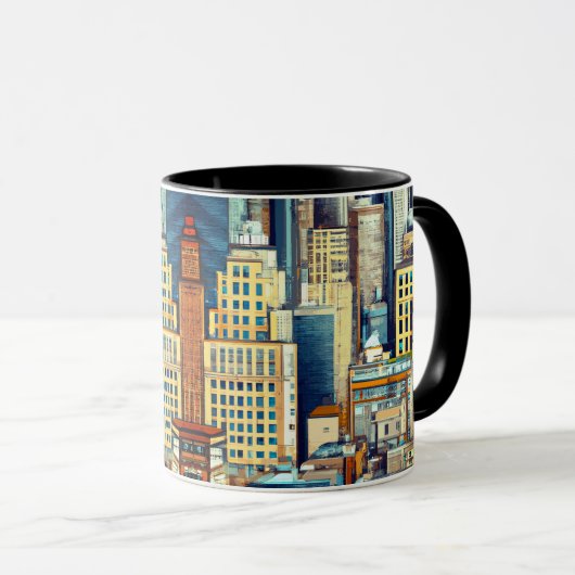 New York Cityscape Illustratie Mok (Voorkant rechts)