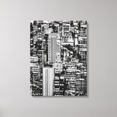 New York Cityscape in Black en White Canvas Afdruk (Voorkant)
