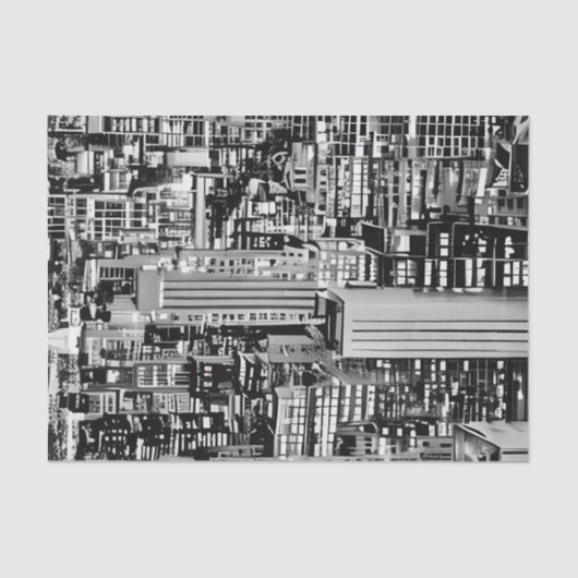 New York Cityscape in Black en White Tissuepapier (Voorkant)