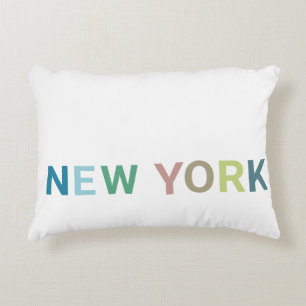 New York Colorful Text Accent Kussen