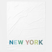 New York Colorful Text Fleece Deken (Voorkant)