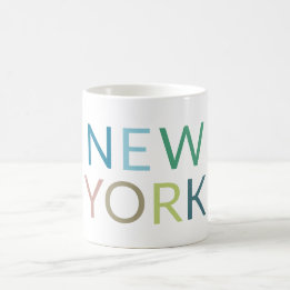 New York Colorful Text Koffiemok