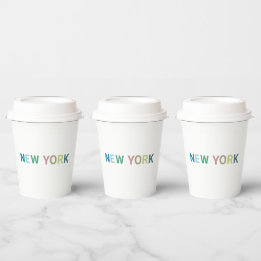 New York Colorful Text Papieren Bekers