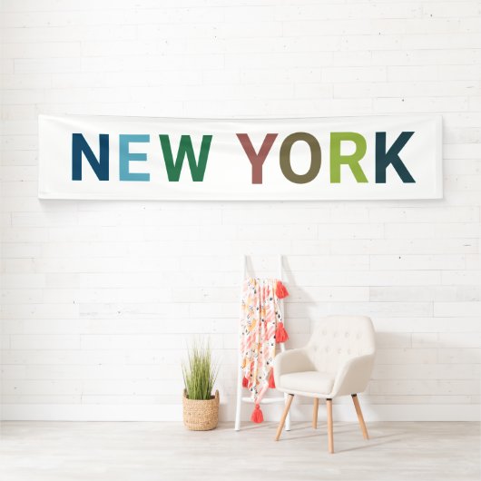 New York Colorful Text Spandoek (Insitu)