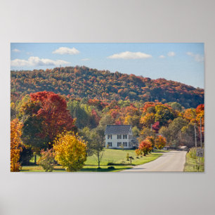 New York Country Road in de herfst Poster