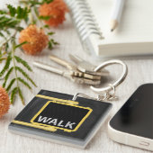 New York Crosswalk Sign Walk Sleutelhanger (Voorkant Rechts)