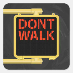 New York Crosswalk Sign Walk Vierkante Sticker
