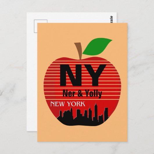 New York Custom Names The Big Apple Briefkaart (Voorkant / Achterkant)