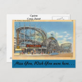 New York, Cyclone, Coney Island Briefkaart (Voorkant / Achterkant)