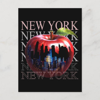 New York de grote appel fruit silhouet stad Briefkaart