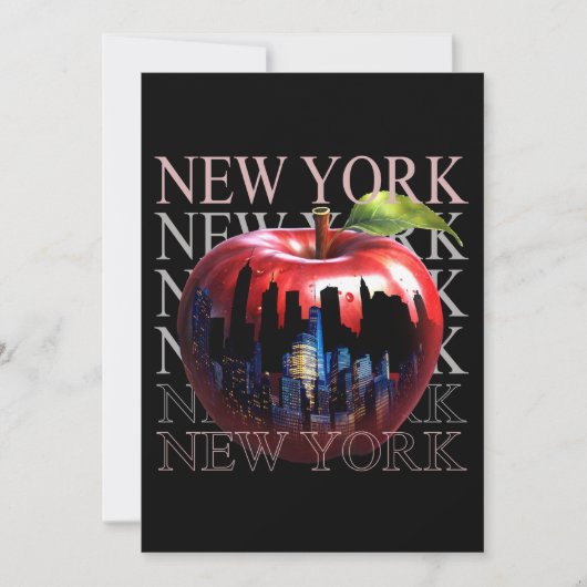New York de grote appel fruit silhouet stad Kaart (Voorkant)