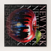 New York de grote appel fruit silhouet stad Legpuzzel (Horizontaal)