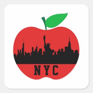 New York de Grote Appel - New York State Vierkante Sticker