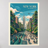 New York De Tuinstad Vintage Reisposter Kunst