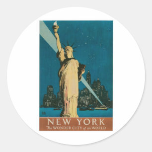 New York: De Wonderstad van het Wereld Poster Ronde Sticker