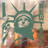 New York Decal Statue of Liberty Window Cling (Vel 2)