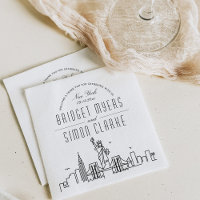 New York Deco Skyline | Weddenschap Napkins