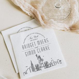 New York Deco Skyline Weddenschap Napkins Servet