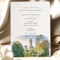 New York Destination Wedding Waterverf Uitnodiging