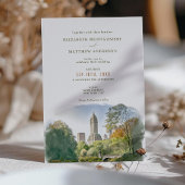 New York Destination Wedding Waterverf Uitnodiging