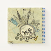 New York Doodle Poster Notitieboek (Achterkant)