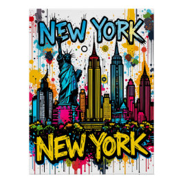 New York Dreams: Vibrant Urban Travel Perfect Poster
