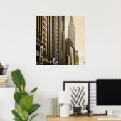New York, E 42 St en Chrysler Building Poster (Thuiskantoor)